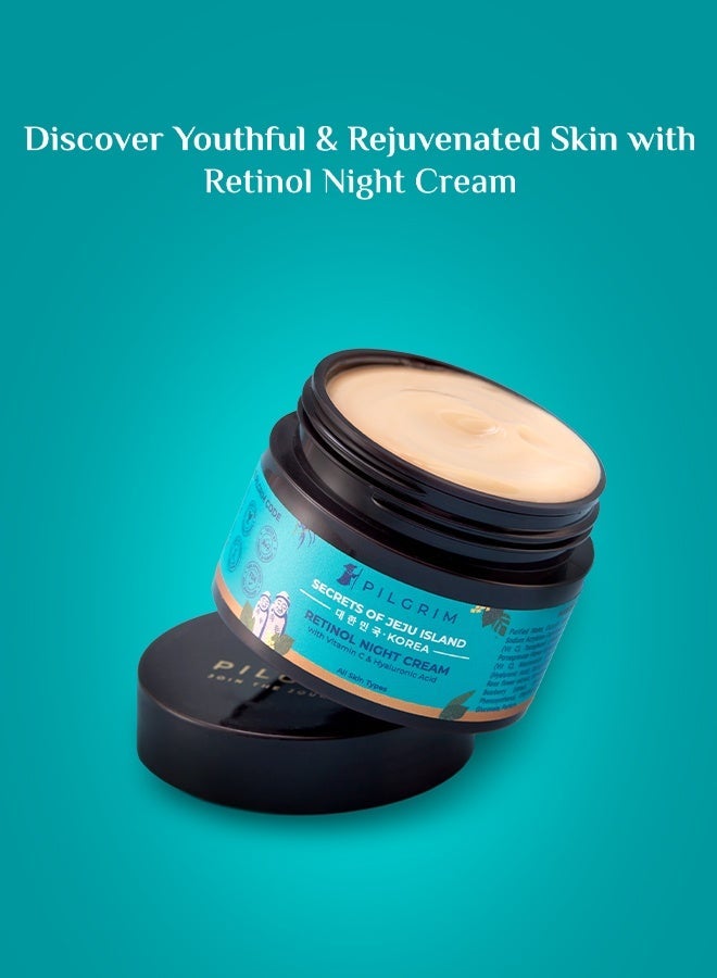 PILGRIM Korean Retinol Anti Aging Night Cream (50gm) with Hyaluronic Acid & Vitamin C |Discover young, wrinkle-free & radiant skin| Anti aging cream for oily & dry skin| For Unisex - Image 2